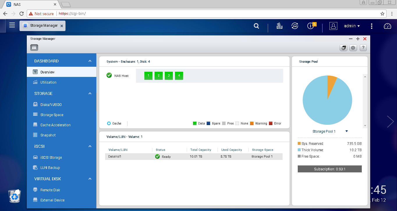 QNAP Dashboard